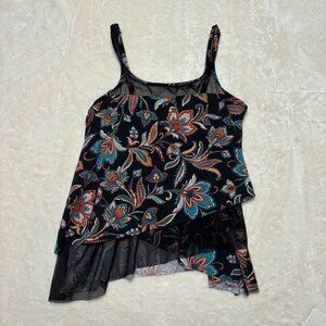 MiracleSuit Mirage‎ Multicolor Floral Underwire Tankini Swim Top Size 10